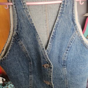 Steve Madden Light Blue Denim Vest Button Detail